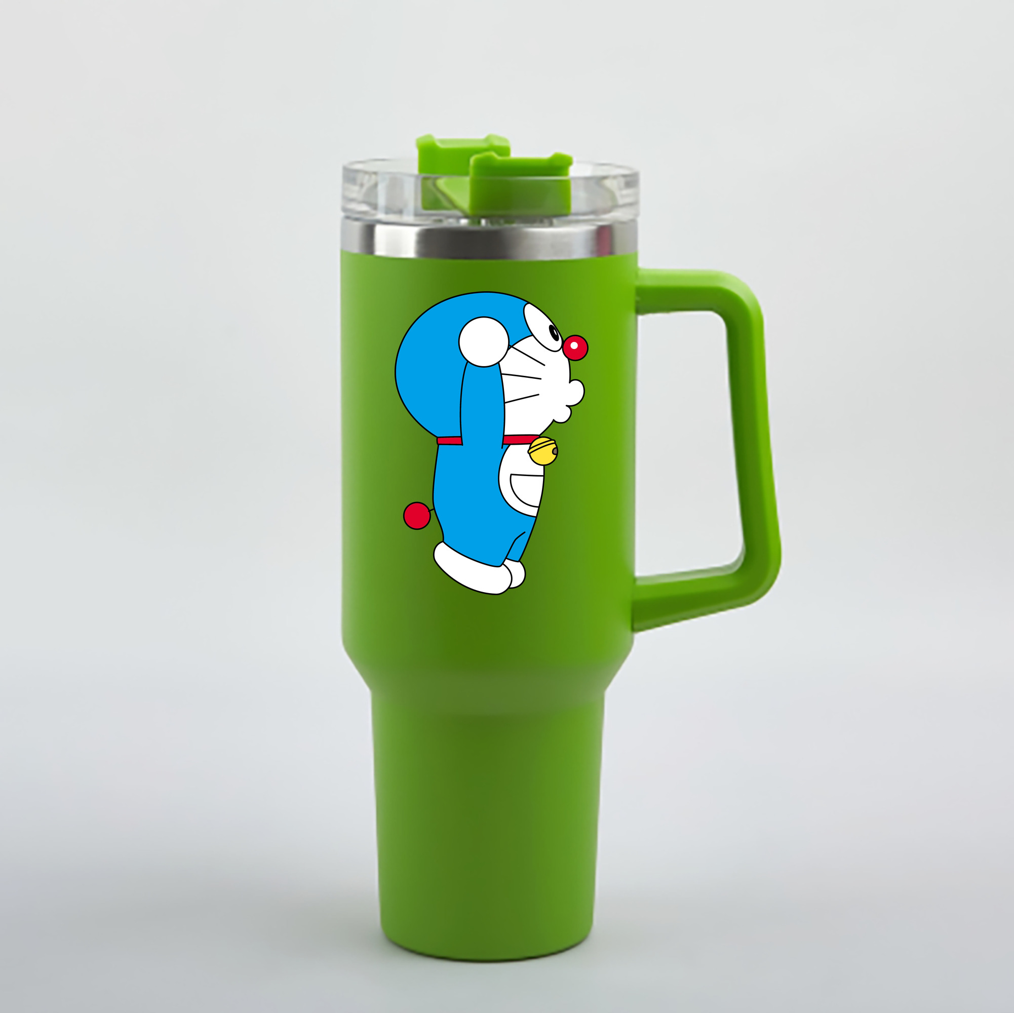 （画像用） ドラえもん Doraemon 1200mL車用タンブラー - クリスタルステッカー（プラスチックストロー付き）
